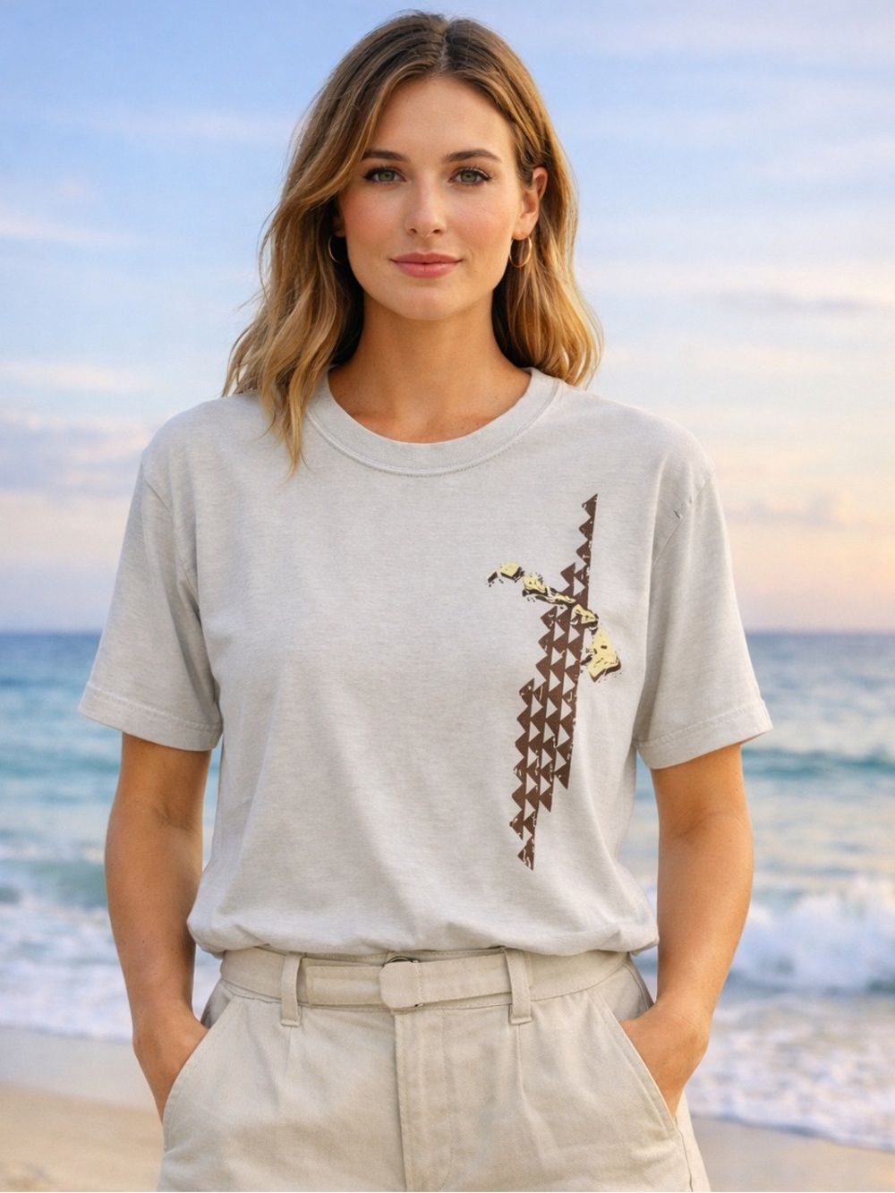 Crazy Shirts Unisex Kona Coffee Dyed Light Tan Graphic Tee Sz Medium Hawaiian